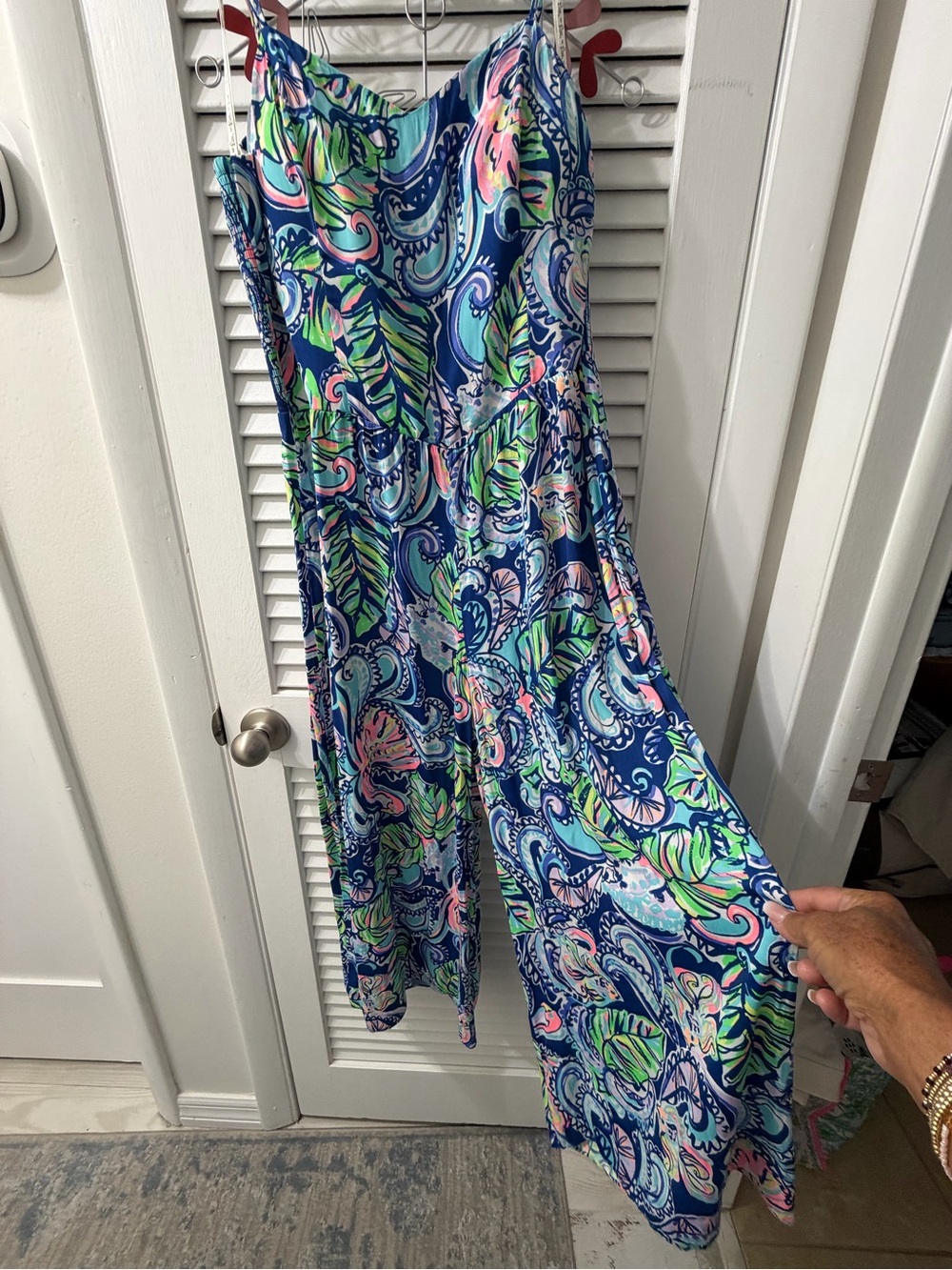 Lilly Pulitzer size 6 Blue Printed Wide-Leg Jumpsuit